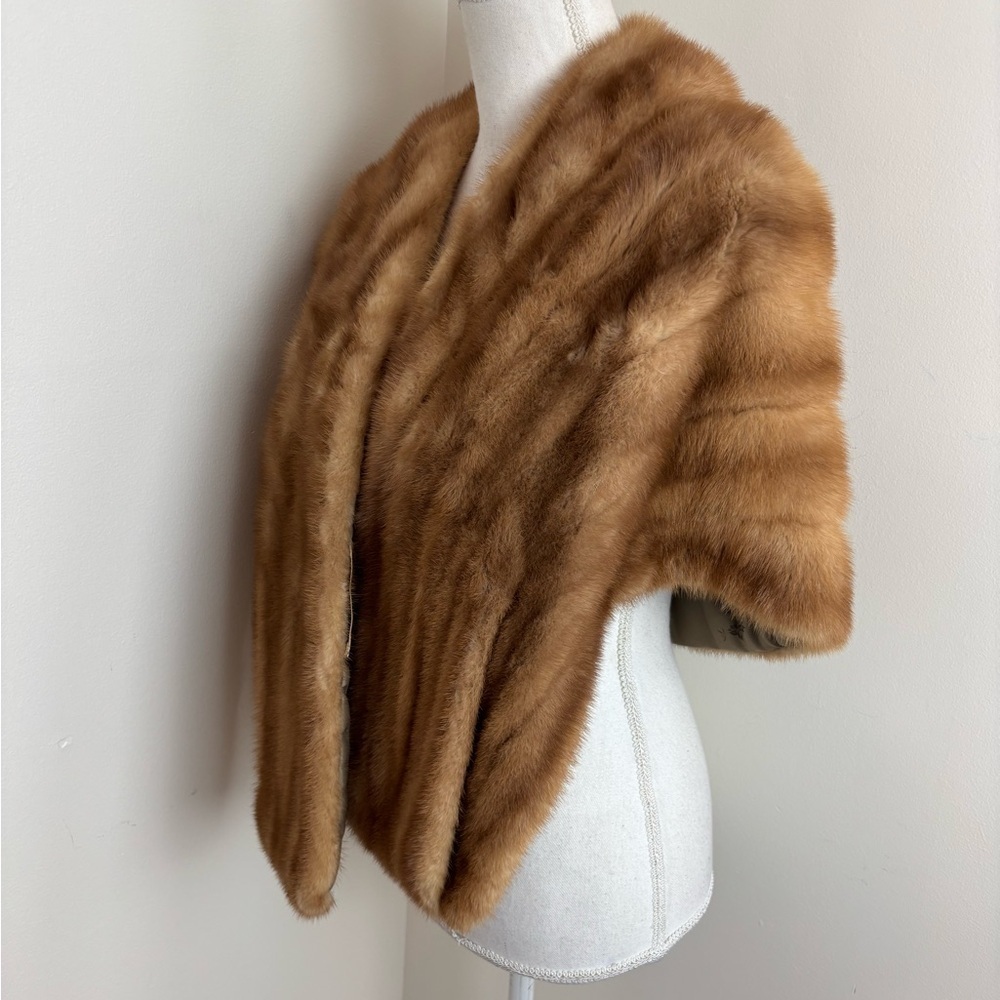 Ben Sherman Mutation Mink Stole In Natural Brown Vintage 60s - Picture 3 of 12